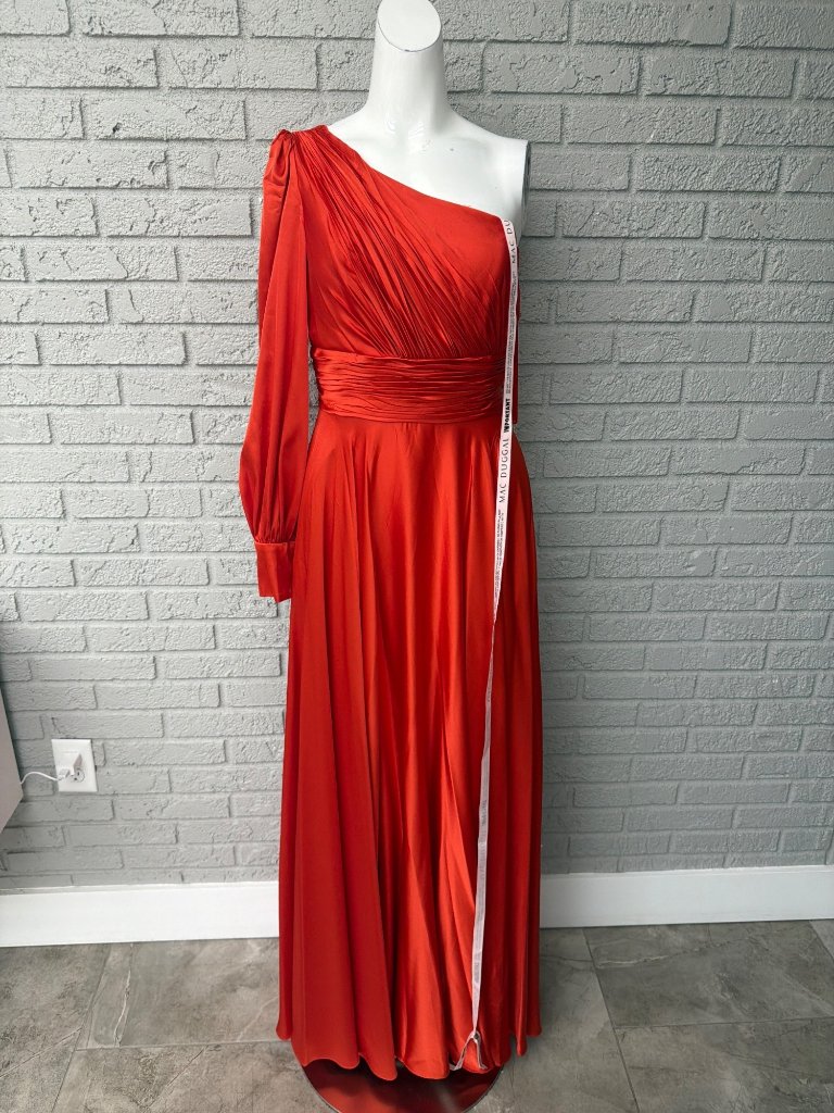 Mac Duggal Women’s One Shoulder Pleaded Flowy Dress Size 4